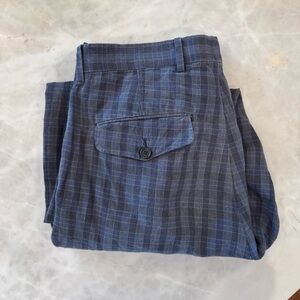 Acne studios boston gw checkered blue pleated trousers